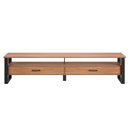 Ver imagem 2 de Rack para Tv até 75 Polegadas 2 Gavetas 220cm Industrial Freijó/preto - Dalla Costa