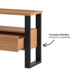 Rack para Tv até 75 Polegadas 2 Gavetas 220cm Industrial Freijó/preto - Dalla Costa - 4