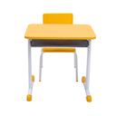 Ver imagem 4 de Kit 10 Conjuntos Escolar Individual Juvenil/adulto com Porta Livros Cor Amarelo