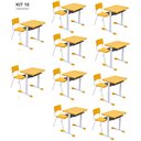 Ver imagem 1 de Kit 10 Conjuntos Escolar Individual Juvenil/adulto com Porta Livros Cor Amarelo