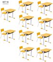 Ver imagem 1 de Kit 10 Conjuntos Escolar Individual Juvenil/adulto com Porta Livros Cor Amarelo