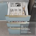 Ver imagem 6 de Balcão Gabinete de Pia 120 cm 2 Portas 3 Gavetas (sem Tampo) Branco/Cinza Lux Madesa