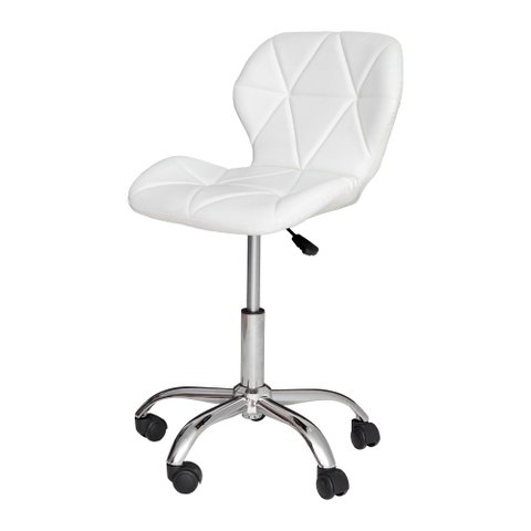 Cadeira Office Eiffel Slim com Estofado de Couro Sintético Branca Branco
