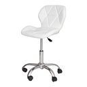 Ver imagem 1 de Cadeira Office Eiffel Slim com Estofado de Couro Sintético Branca Branco