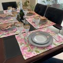 Ver imagem 2 de Kit 4 Serviços Americanos Jacquard Floral Rosa - 35x45cm Sua Casa Decor