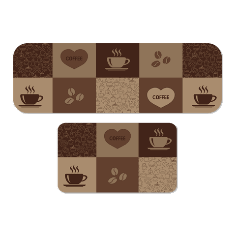 Jogo de Tapetes de Cozinha Coffee Café Antiderrapante