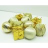 Kit 22 Pçs Enfeite Tubo Natalino Árvore de Natal Dourado 5cm - 4