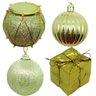 Kit 22 Pçs Enfeite Tubo Natalino Árvore de Natal Dourado 5cm - 5