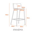 Ver imagem 3 de Kit com 2 Banquetas Ipanema Alta para Cozinha em Polipropileno e Base em Aço Pintado - Verde Aloe