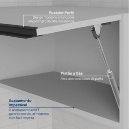 Cozinha Modulada 8 Peças 5 Aéreos 2 Balcões 1 Paneleiro Nara CabeCasa MadeiraMadeira - 10