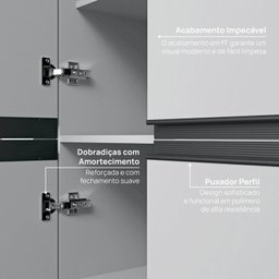Cozinha Modulada 8 Peças 5 Aéreos 2 Balcões 1 Paneleiro Nara CabeCasa MadeiraMadeira - 19