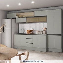 Cozinha Modulada 8 Peças 5 Aéreos 2 Balcões 1 Paneleiro Nara CabeCasa MadeiraMadeira - 3