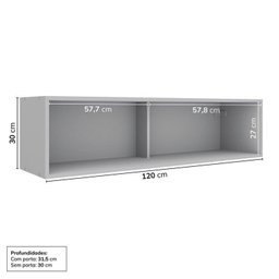 Cozinha Modulada 8 Peças 5 Aéreos 2 Balcões 1 Paneleiro Nara CabeCasa MadeiraMadeira - 9