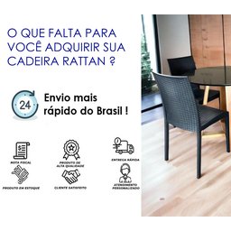 Kit 4 Cadeiras Rattan em Pp para Restaurantes Sala de Jantar Cozinha Área Externa Ecomhome - 9