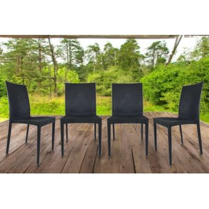 Kit 4 Cadeiras Rattan em Pp para Restaurantes Sala de Jantar Cozinha Área Externa Ecomhome