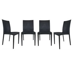 Kit 4 Cadeiras Rattan em Pp para Restaurantes Sala de Jantar Cozinha Área Externa Ecomhome - 2
