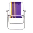 Ver imagem 3 de Cadeira de Praia Tramontina Samoa Alta em Alumínio com Assento Roxo e Amarelo