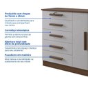 Ver imagem 5 de Cômoda com Sapateira e 5 Gavetas com Chave e Divisória Porta-Treco Tampo MDF Castanho/Off White