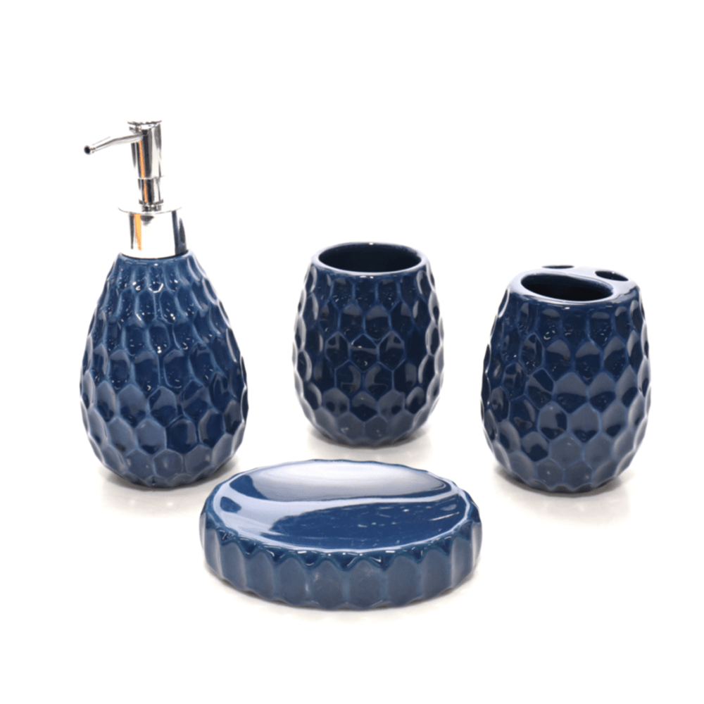 Kit p/ Banheiro Azul 04 Pçs N234505-0 - Quanhe - 2