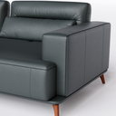 Ver imagem 5 de Sofá 3 Lugares Living Fixo Houston com Chaise 2,08m em Couro:musgo