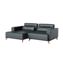 Ver imagem 1 de Sofá 3 Lugares Living Fixo Houston com Chaise 2,08m em Couro:musgo