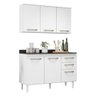 Kit Cozinha Marília com Tampo 5 Portas 3 Gavetas Branco Tana Decor Nicioli - 2