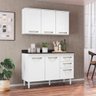 Kit Cozinha Marília com Tampo 5 Portas 3 Gavetas Branco Tana Decor Nicioli - 1