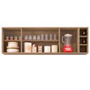 Ver imagem 3 de Armário Aéreo Nevada com Nicho 180cm 4 Portas Castanho/Preto - Lumil Lumil Móveis