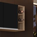 Ver imagem 6 de Armário Aéreo Nevada com Nicho 180cm 4 Portas Castanho/Preto - Lumil Lumil Móveis