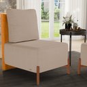 Ver imagem 2 de Kit 2 Poltronas Decorativa Sala Estar Living Hungria L02 Couríssimo Whisky Linho Bege Escuro - Lyam