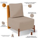 Ver imagem 4 de Kit 2 Poltronas Decorativa Sala Estar Living Hungria L02 Couríssimo Whisky Linho Bege Escuro - Lyam