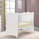 Ver imagem 2 de Berço Nuvem de Algodão Simples Grade Fixa Branco com Rodízio + Colchão para Quarto Infantil