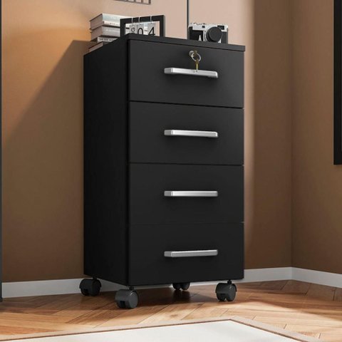 Armário de Gavetas Lima Preto Trama