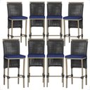 Ver imagem 1 de 8 Banqueta em Alumínio Roma Fendi Corda Náutica Tecido 10