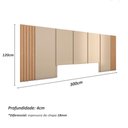 Ver imagem 3 de Cabeceira Cama King Ripada 3,0m Camt 100% Mdf Casa Lar Cor:carvalho Malva com Titânio