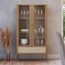Ver imagem 2 de Cristaleira 2 Portas de Vidro Pé Metal Arlo A10 Hanover/dourado - Mpozenato