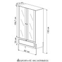 Ver imagem 4 de Cristaleira 2 Portas de Vidro Pé Metal Arlo A10 Hanover/dourado - Mpozenato
