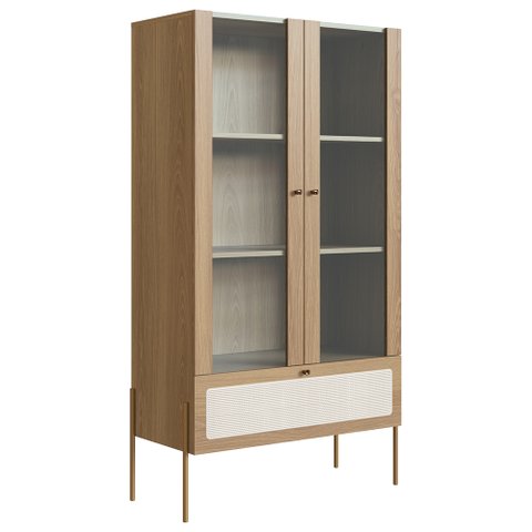 Cristaleira 2 Portas de Vidro Pé Metal Arlo A10 Hanover/dourado - Mpozenato
