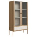 Ver imagem 1 de Cristaleira 2 Portas de Vidro Pé Metal Arlo A10 Hanover/dourado - Mpozenato