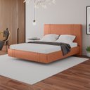 Ver imagem 1 de Cama Moderna Aspen Queen Box com Cabeceira Estofada Base Flutuante Pu Telha G99 - Gran Belo