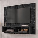 Ver imagem 1 de Painel para Tv Ottawa com 2 Nichos Nero Efeito Marmorizado