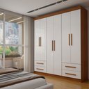 Ver imagem 1 de Guarda-Roupa Infantil Lisboa 6 Portas 4 Gavetas Cinamomo/Branco - Panorama Móveis