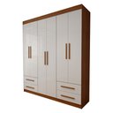 Ver imagem 3 de Guarda-Roupa Infantil Lisboa 6 Portas 4 Gavetas Cinamomo/Branco - Panorama Móveis