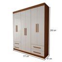 Ver imagem 4 de Guarda-Roupa Infantil Lisboa 6 Portas 4 Gavetas Cinamomo/Branco - Panorama Móveis