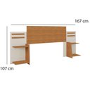 Ver imagem 3 de Cabeceira Grécia para Cama Solteiro em MDF 107 cm de Largura com 2 Mesas de Cabeceira