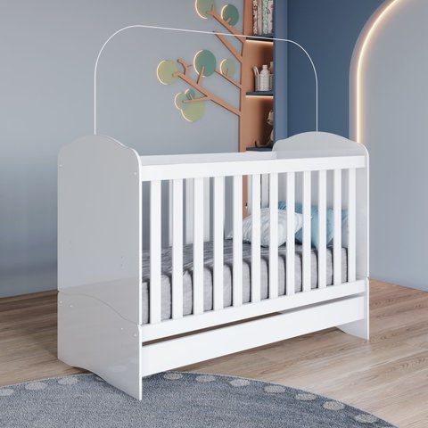 Berço Mini Cama Bala de Menta Branco