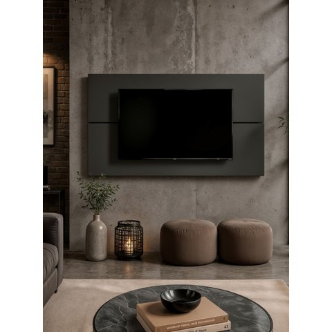 Painel para TV 180cm Retro MDF Grafite Dallas - On Móveis