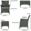 Ver imagem 3 de Jogo Sofá 4 Poltronas e Mesa Igapó Marrom E5 Trama Original Verde