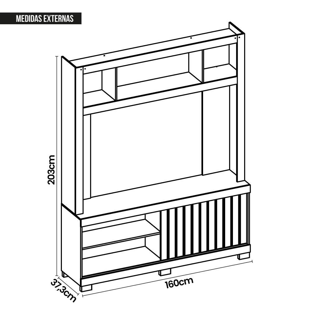 Estante Home Para TV até 65 Polegadas Bambam Marrom Caemmun - 7