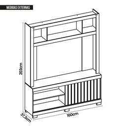 Estante Home Para TV até 65 Polegadas Bambam Marrom Caemmun - 7